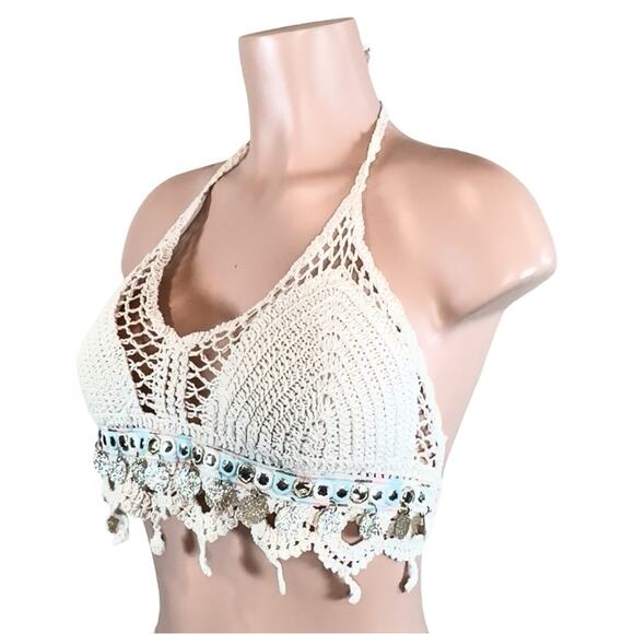 Crochet Halter Top with Coin Details - Picture 2 of 11